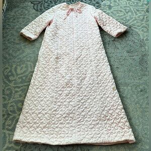 Vintage Vanity Fair Nylon Quilted Housecoat Robe Light Pink 14